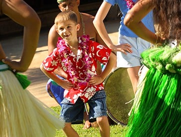 Dancing boy in Tahiti Village